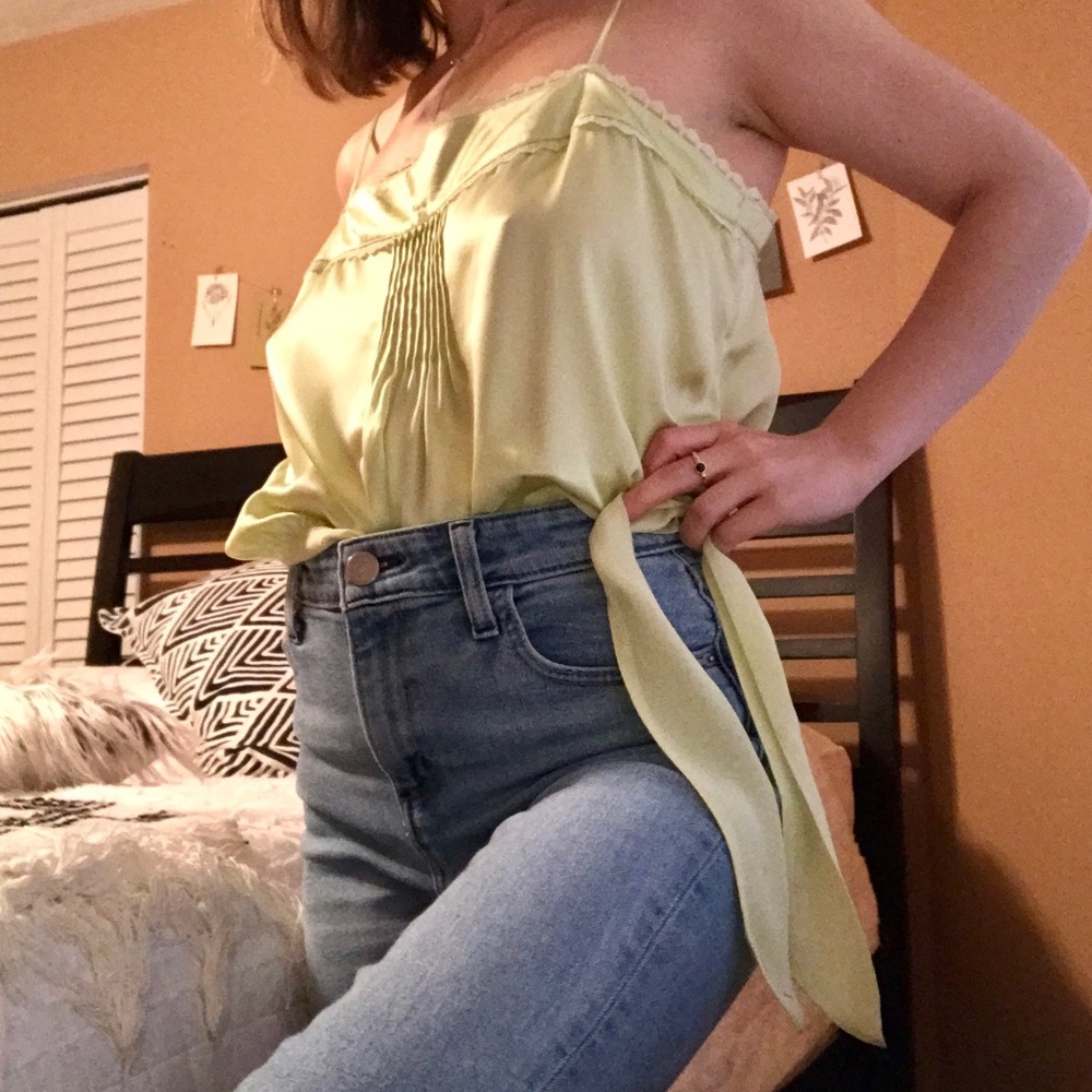 Vintage Pale Lime Green Camisole Blouse